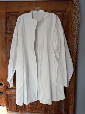 Muji White Middle Length Over Shirt